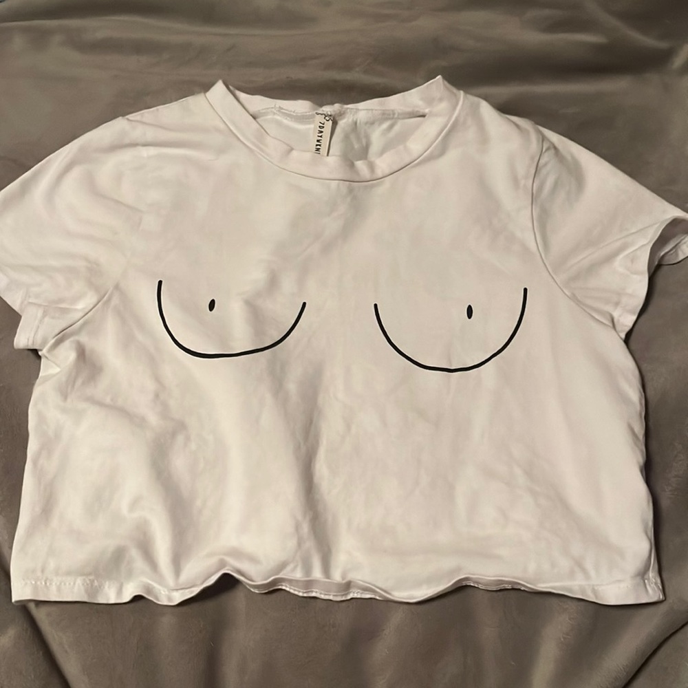COPY - White “ boob “ crop top